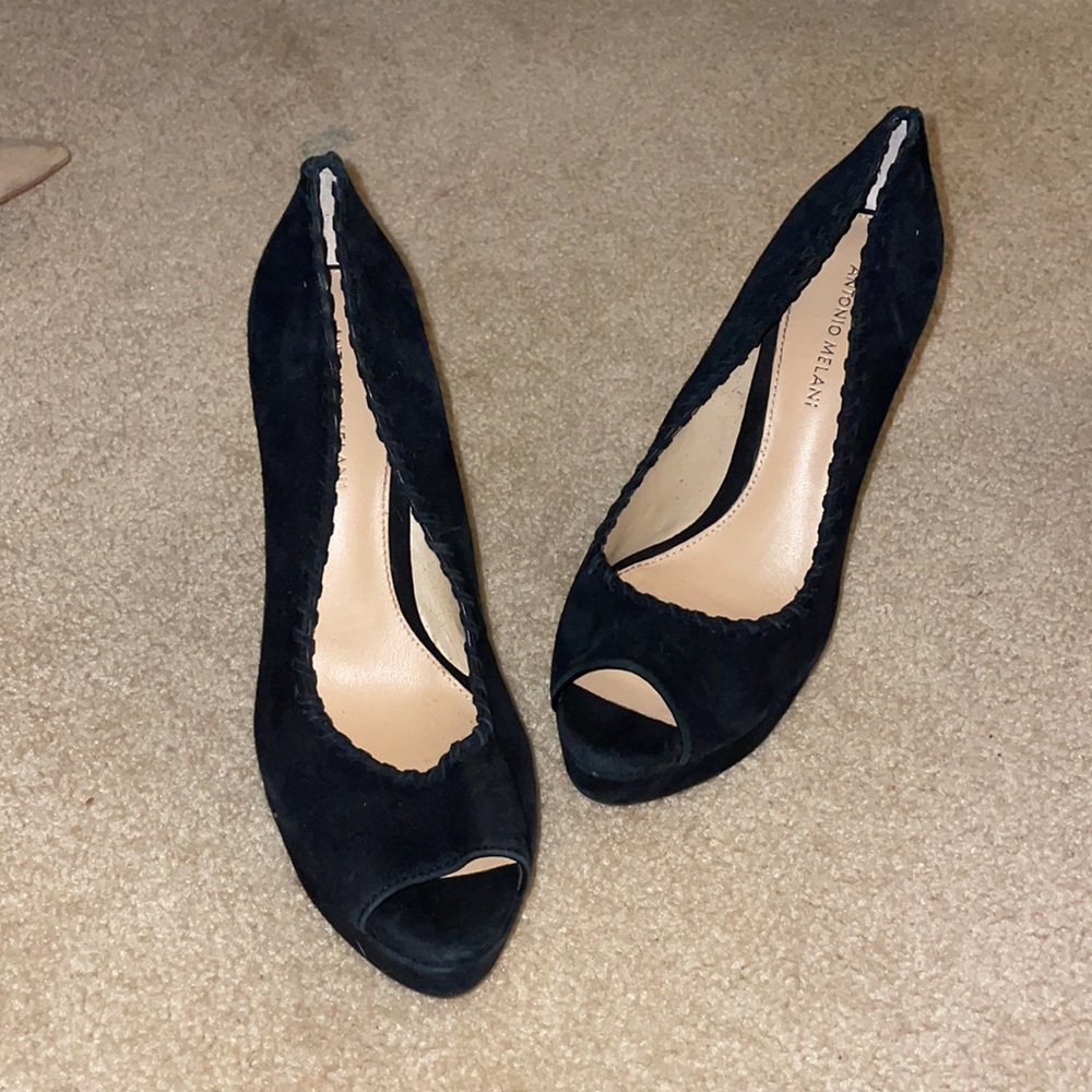 Suede X Peep Toe - image 1